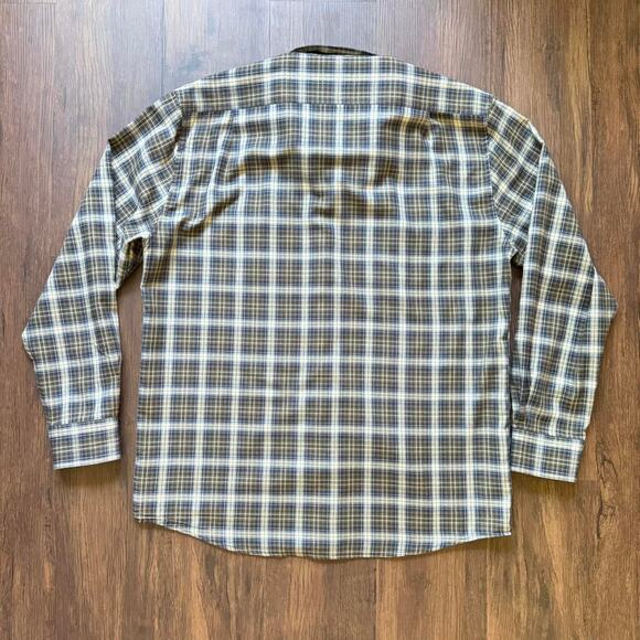 Barbour Plaid Button-Down Shirt Blue Brown Tan Regular Fit Size XL - Picture 5 of 5